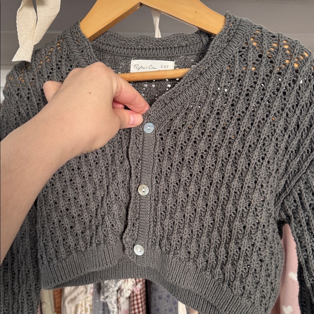 2-3Y Rylee and Cru Toddler Ella Cardigan in forest - Picture 8 of 10